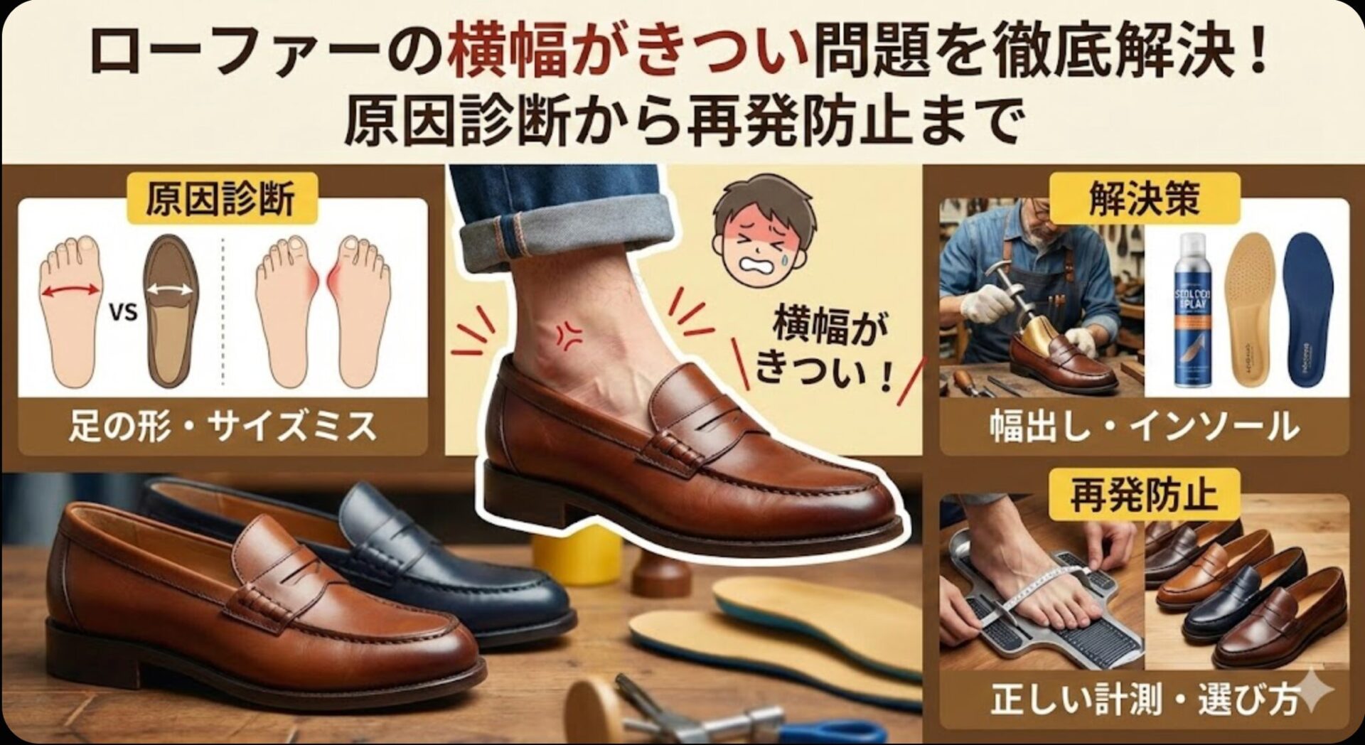 ローファー 横幅 きつい