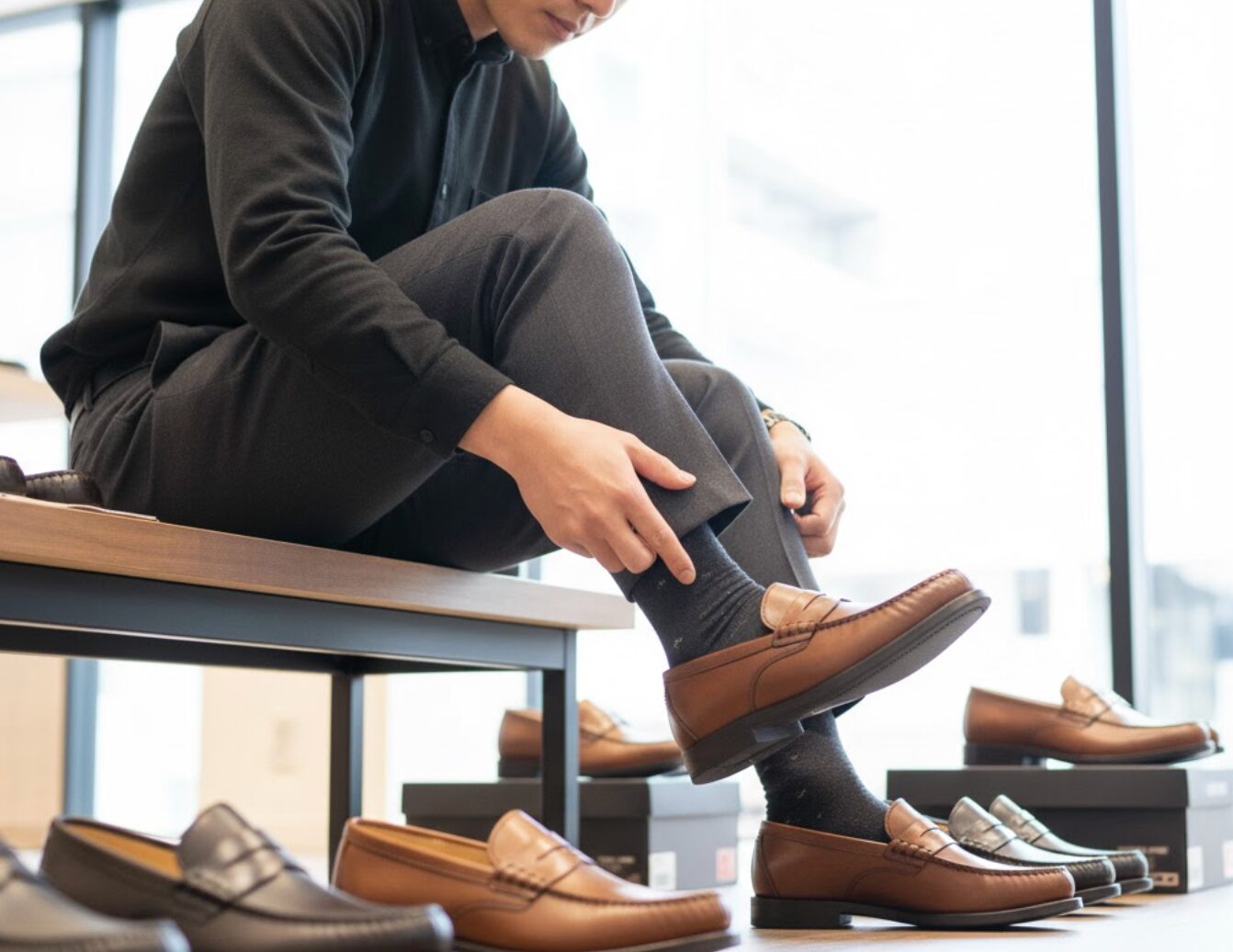 ローファー ぶかぶか