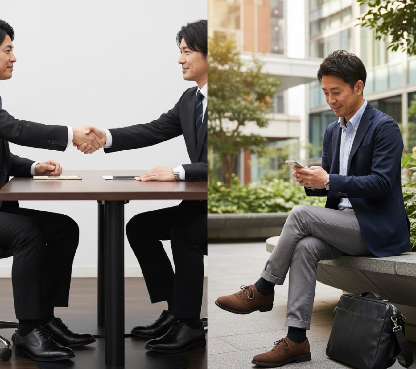 プレーントゥ ストレートチップ どっち