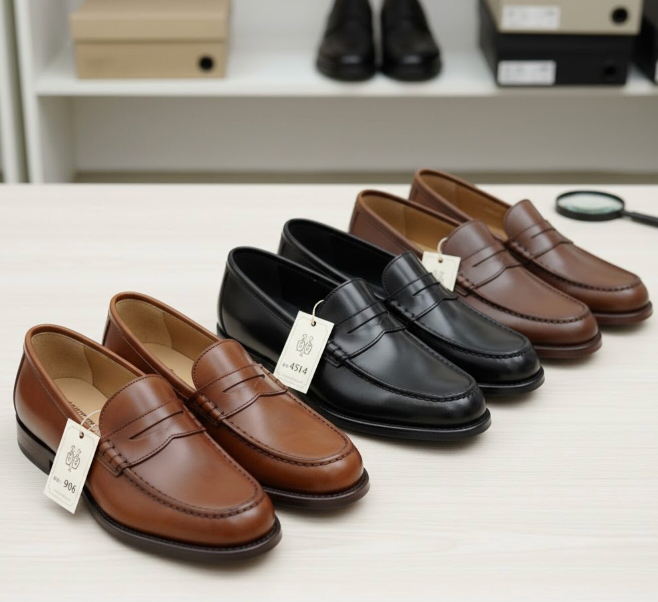 ハルタ ローファー 本 革 合 皮 見分け 方