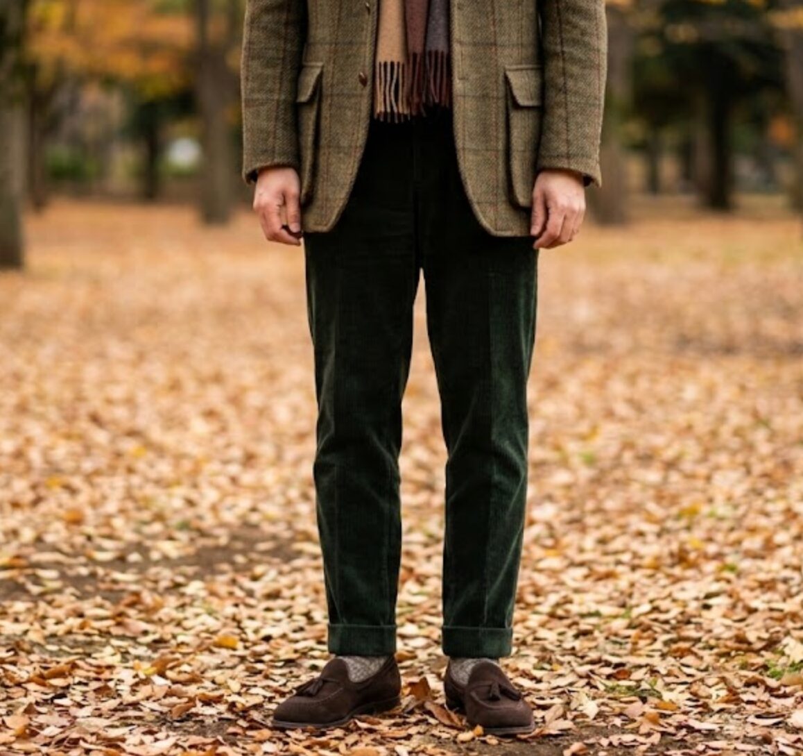 茶色 ローファー コーデ メンズ