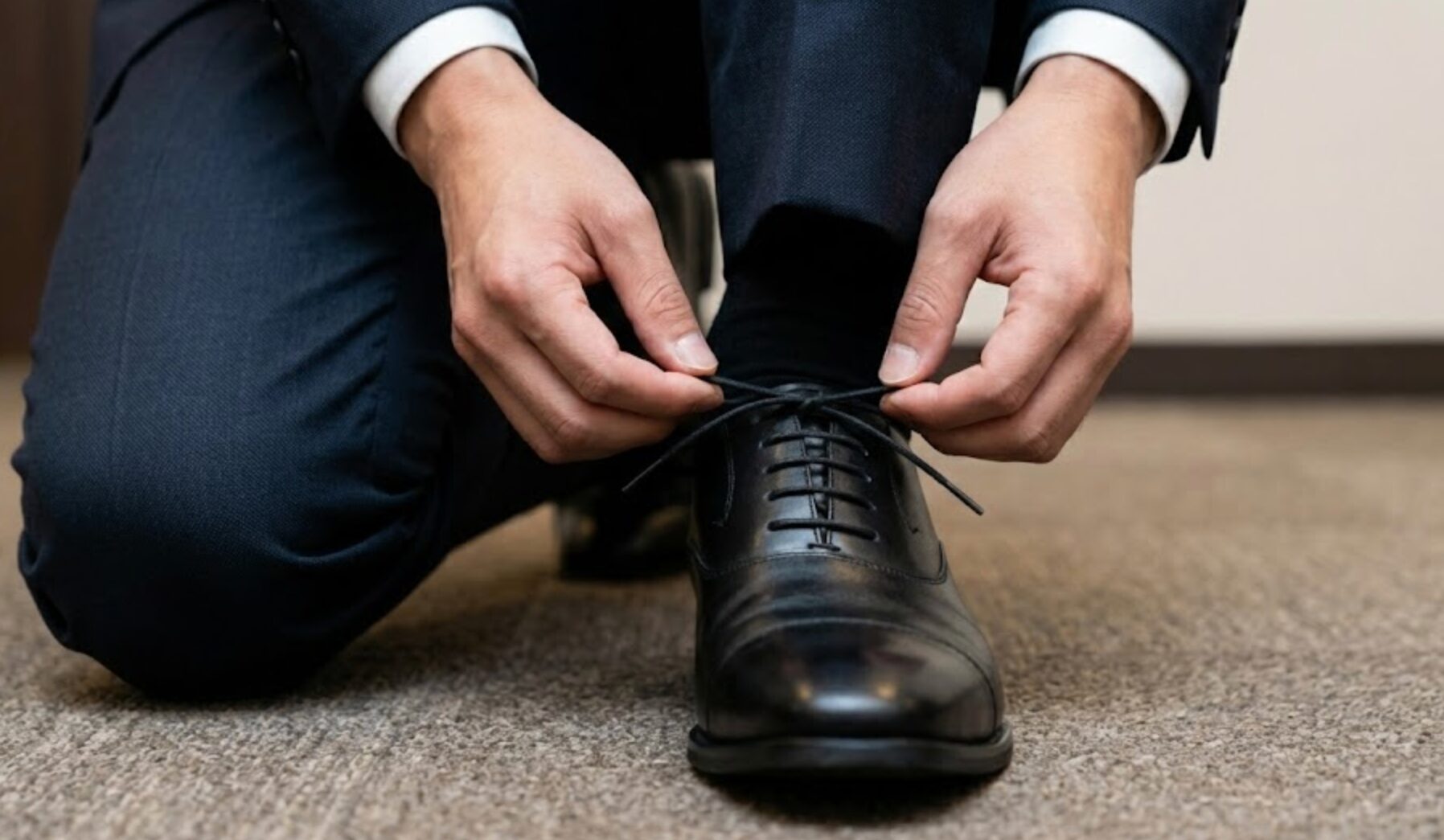 革靴 靴 紐 結び方 隠す