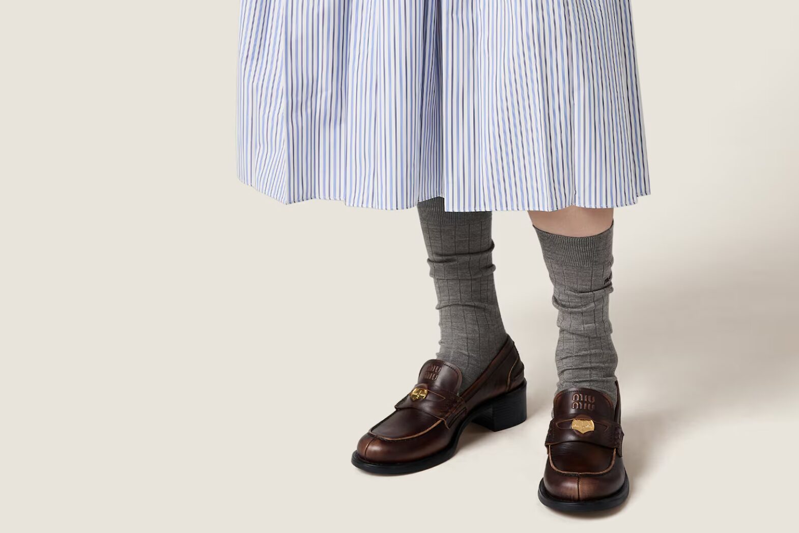 miumiu レザー ペニー ローファー