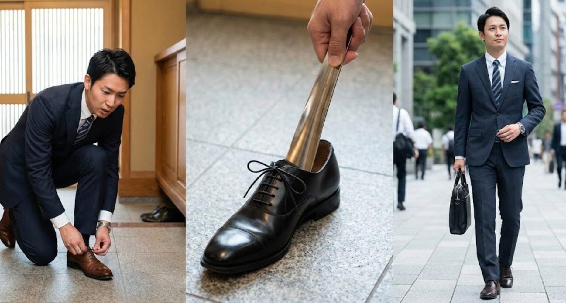 革靴 紐 結ば ない 方法