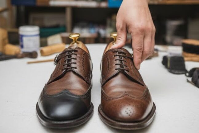 革靴 キュッキュッ 音